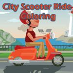 City Scooter Ride Coloring